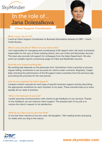 Interview to... Jana Dolezalkova