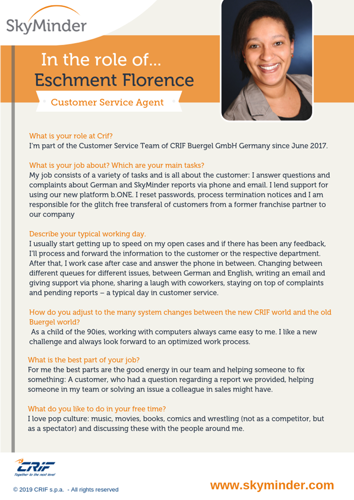 Interview to ...Florence Eschment  from CRIF Buergel